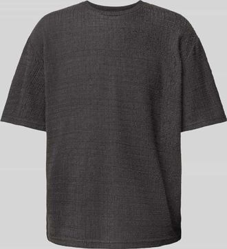 Redefined Rebel T-Shirt mit Strukturmuster Modell Tony in Anthrazit, Gr&ouml;&szlig;e L