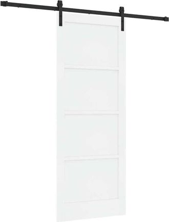 vidaXL Puerta Corredera Manual Blanco Y Negro 83 X 211 Cm Vidaxl