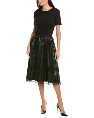 Ellen Tracy Twofer Vegan Leather Pleated