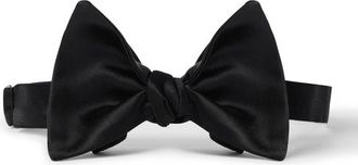 Brunello Cucinelli Cotton and silk satin bow tie in Black at Nordstrom