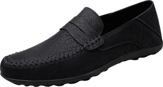 Generic Mens Casual Shoes Spring and Autumn Large Size Mens Fashionable Trendy Microfiber Mens Casual Shoes Casual Mesh Shoes Men (Black, 5.5)