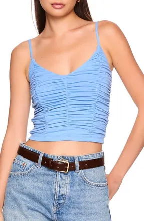 Susana Monaco Ruched Crop Camisole in Sailor at Nordstrom, Size Medium