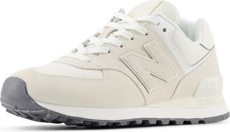 New Balance Womens 574 Sneaker, Beige, 7.5