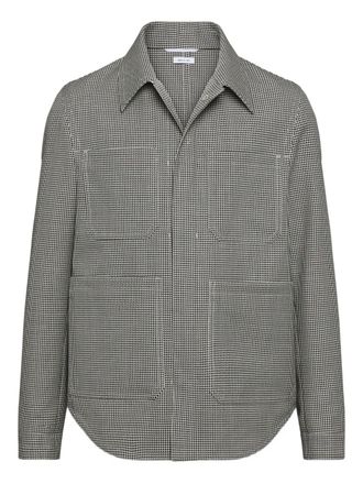 Thom Browne Shirtjack met pied-de-poule print - Grijs
