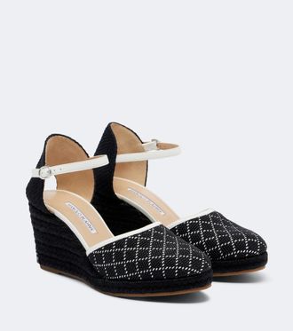 Manolo Blahnik Espadrahi raffia-effect espadrille wedges
