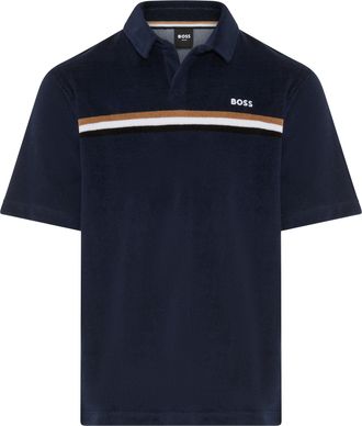 HUGO BOSS Poloshirt BOSS Iconic, Herren, Gr. XXL, navy 413, Frottee, Obermaterial: 80% Baumwolle, 20% Polyester, unifarben, normal normal, Shirts Poloshirt, aus
