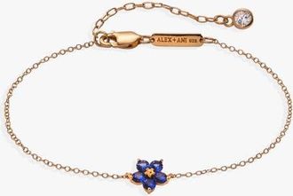 Alex and Ani Crystal Forget-Me-Not Flower Bracelet in Gold at Nordstrom