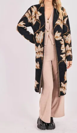 Sadie & Sage Emory Duster Cardigan In Black