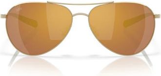 Costa 58mm Piper Polarized Pilot Sunglasses in Brushed Gold/Gold at Nordstrom