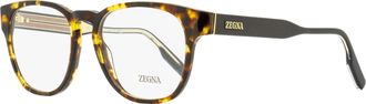 Ermenegildo Zegna Mens Keyhole Square Eyeglasses EZ5261 054 Havana 51mm