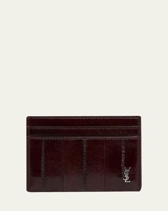 Saint Laurent Mens Tiny Cassandre Leather Card Case