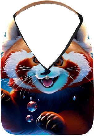 Generic Lovely Raccoon Swims Underwater Reusable Lightweight Grocery Bags - Foldable Into Compact Pouch, Washable & Sturdy, Multipurpose for Shopping and Trav