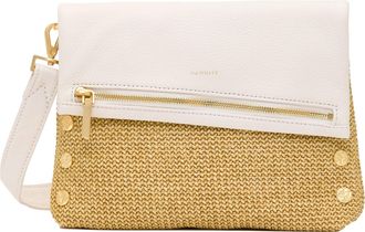 Hammitt Hammitt VIP Calla Lily White Raffia Brushed Gold Hammered Med
