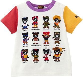 Miki House bear-motif t-shirt - kids - Cotton - 3 yrs - White