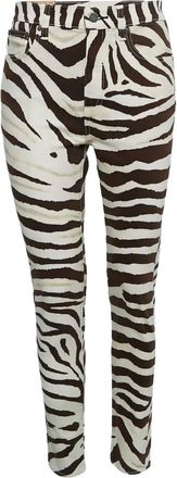 Ralph Lauren pre-owned zebra-print jeans - White