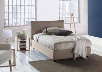 Dmora Dmora - Cama De Plaza Y Media Dcasade, Cama Contenedor Con Revestimiento De Tela, 100% Made In Italy, Apertura Frontal, Con Colch&oacute;n Cm 120x190 Incluid
