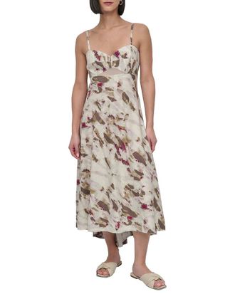 DKNY Dkny Printed Linen-Blend Midi Dress