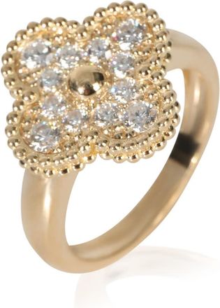 Van Cleef & Arpels Pre-Owned Van Cleef & Arpels Yellow Gold Diamond Vintage Alhambra Ring