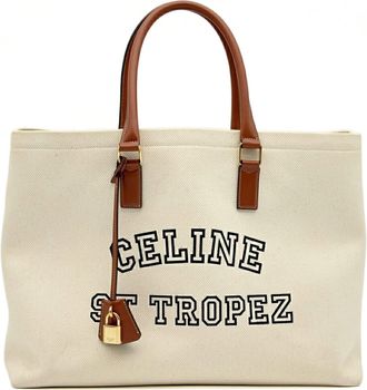 Celine Canvas Leather Tote Bag (Pre-Owned)