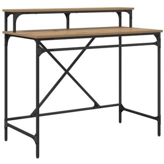 vidaXL Desk Artisan Oak 100 x 50 x 90 cm Engineered Wood vidaXL