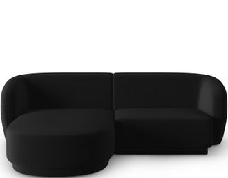 CXL by Christian Lacroix 3-Sitzer Designer Ecksofa Lionel - Samtbezug Schwarz