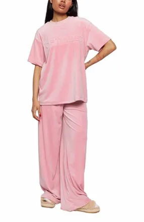 By Samii Ryan Optimist Velour Pants in Pink at Nordstrom, Size X-Small
