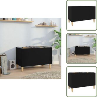 vidaXL The Living Store Mobile Porta Dischi Nero 74,5x38x48 cm in Legno Multistrato - Mobile porta vinili