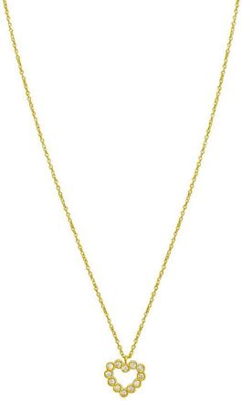 Tresorra 14K Yellow Gold Petite Diamond Heart Necklace