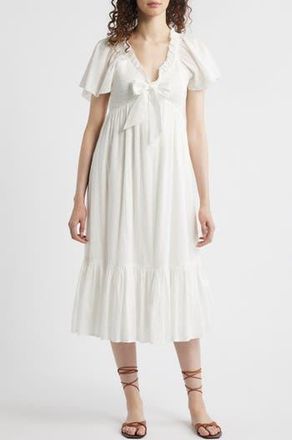 Cleobella Ashlyn Organic Cotton Dobby Midi Dress in Ivory at Nordstrom Rack, Size X-Small