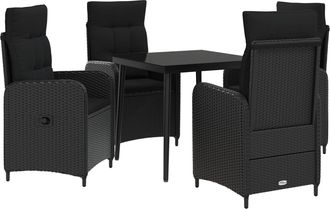 vidaXL Juego De Mesa Y Sof&aacute; 5 Uds. Negro Vidaxl