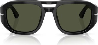 Persol 56mm Pilot Sunglasses in Black/Green at Nordstrom