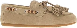 Miu Miu Tassel Suede Loafer - Beige