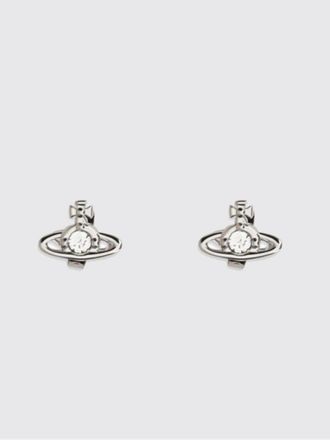 Vivienne Westwood Orecchini a bottoncino in metallo con logo Orb e cristalli