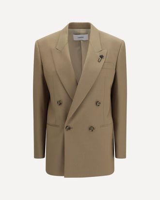 Lardini Double-breasted stretch wool blend Blazer Female 40