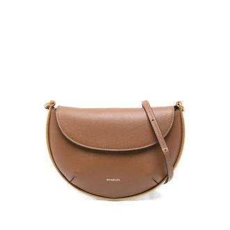 Wandler Brown Foldover Shoulder Bag with Card Slot