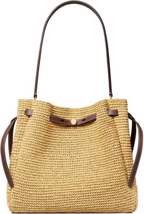 Tory Burch Large Romy Straw Bucket Bag in Natural at Nordstrom