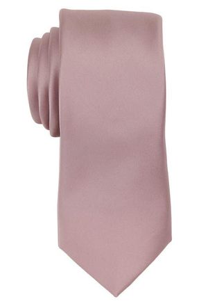 Brooklyn Brigade Solid Satin Tie in Rose Quartz at Nordstrom
