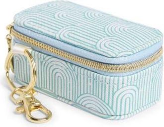 Nordstrom Mini Travel Jewelry Case Key Chain in Cream-Blue Arches at Nordstrom Rack