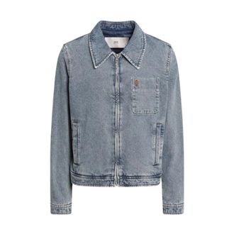 Ami Katoenen Jassen - Heren - Spijkerjassen - Blauw - M - Katoen - Jassen