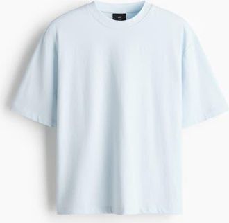H&M Loose Fit Boxy-style T-shirt in Light Blue at Nordstrom, Size Xx-Large