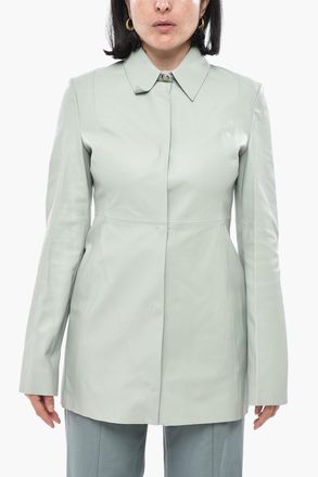 Off-white L/S LEATHER SHIRT LIGHT GREEN Off-White