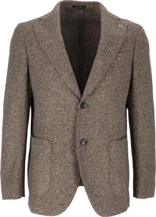 Breras Milano Brown Giacca Uomo Herringbone Tailored Blazer