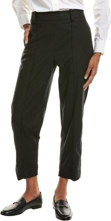 Vince Mid Rise Pleat Front Pull-On Linen-Blend Pant