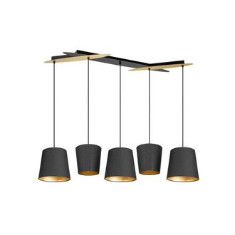 Lucande L&aacute;mpara de techo de textura, tela, tejido, seda negro