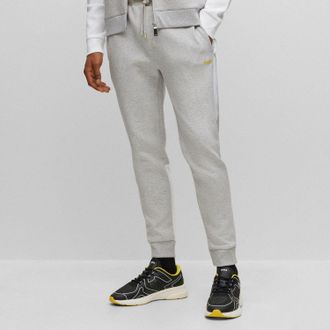 HUGO BOSS Heren Hugo Boss Hadiko 1 Tracksuit Broek met Zijstreep in Lichtgrijs