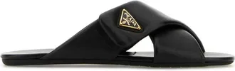 Prada Black Logo Sandals