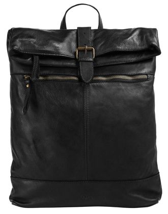Forty Degrees Tagesrucksack FORTY, Damen, Gr. B/H/T: 30cm x 30cm x 4cm, onesize, schwarz, Leder, Rindsleder, Rucks&auml;cke Tagesrucksack, echt Leder, Made in Italy