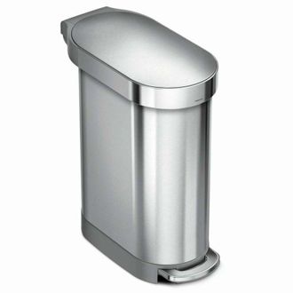 Simplehuman Cubos De Basura - Cubo De Basura Slim 45 L, Acero Inoxidable Cepillado Cw2044