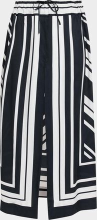 Brandon Maxwell Jameson A-Line Viscose Skirt