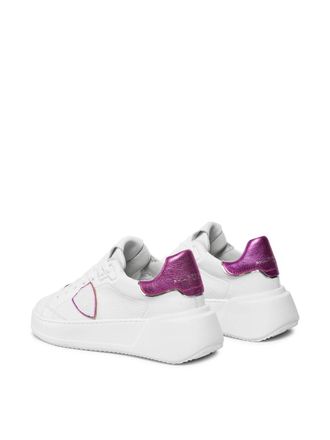 Philippe Model Womens Tres Temple Low Sneakers White Shoes >